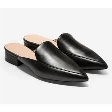 shoes Cole Haan Women's Black Leather Pointed-Toe Piper Mules Size 9 Poshmark $85