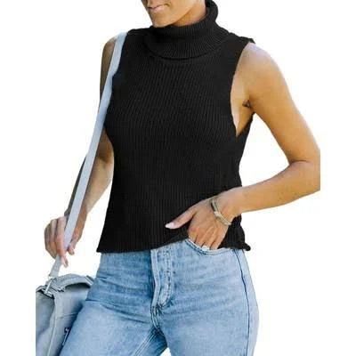 top Coolmee Women's Ribbed Knit Slim Fit Turtleneck Sweater Vest Target $27.99
