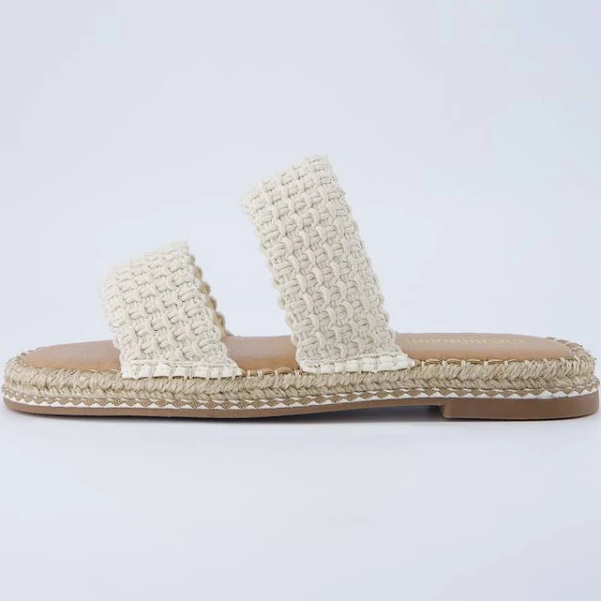shoes Cushionaire Women's Bhendi Espadrille Slide Sandal – Double Strap with Jute-Wrapped Sole & Cushioned Footbed Cushionaire $39.99