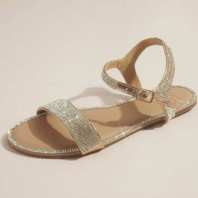 shoes DB Studio Rhinestone Flat Sandals David's Bridal $9.94
