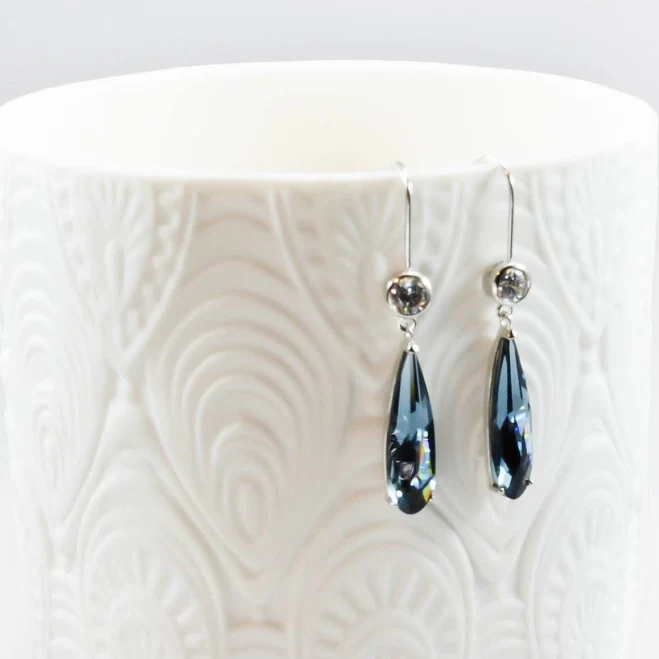 accessory Delicate Elegant Water Drop Crystal Earrings Etsy - ChicManic $51