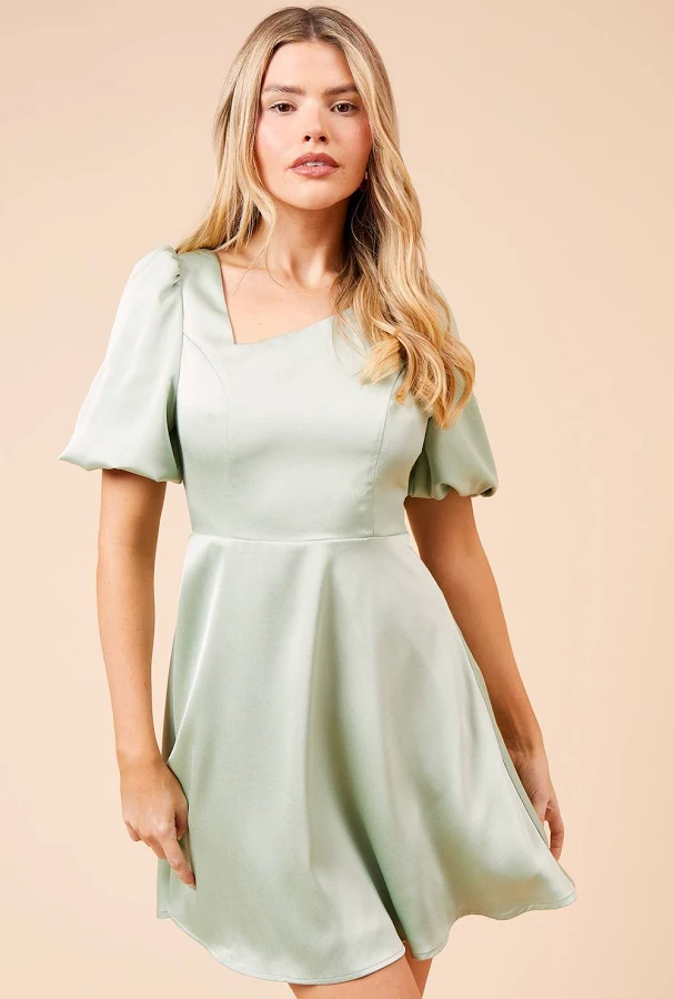 dress Dorothy Perkins Women's DP Luxe Square Neck Puff Sleeve Mini Dress boohoo USA $20