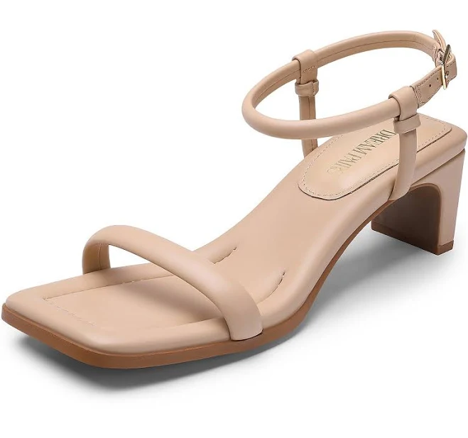 shoes Dream Pairs Wonder Cloud Hera One Strap Square Toe Rectangular Heel Sandals QVC $26.98