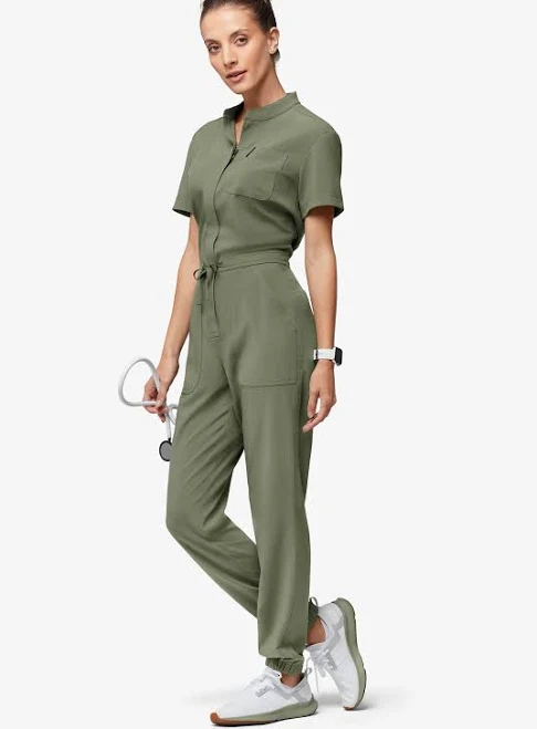 jumpsuit Easy Stretch Allie Women's 6-Pocket Short Sleeve Jumpsuit Uniform Advantage $44.97