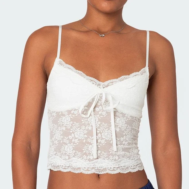 top Edikted Women's Cami Sheer Lace Tank Top edikted $22