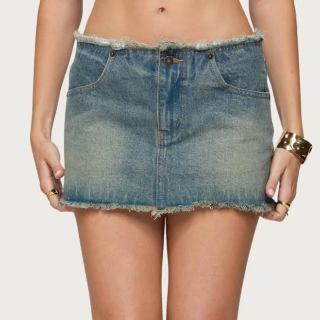 skirt Edikted Women's Levana Distressed Denim Mini Skirt Macy's $51.8