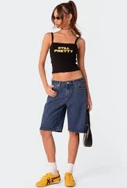 shorts Edikted Women's Oversized Low Rise Denim Bermuda Shorts edikted $46.8