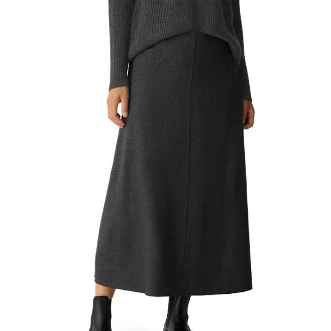 skirt Eileen Fisher Virgin Wool Jersey A-Line Midi Skirt in Charcoal at Nordstrom, Size Medium P Nordstrom $248