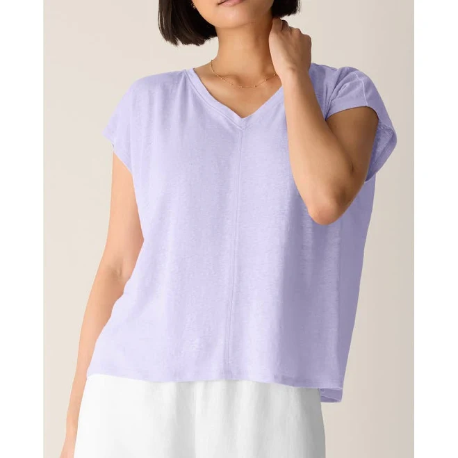 t-shirt Eileen Fisher Women's V Neck Square Linen T-Shirt Nordstrom $128