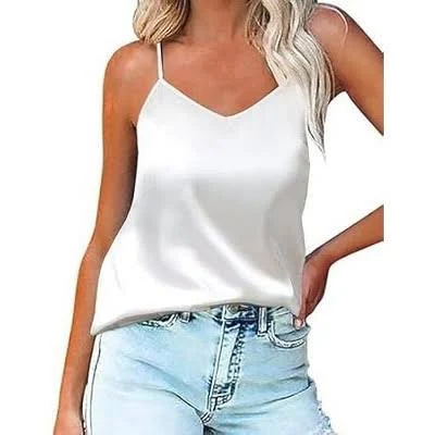 top Ekouaer Women's Silk Satin V-Neck Camisole Tank Tops Target $15.99
