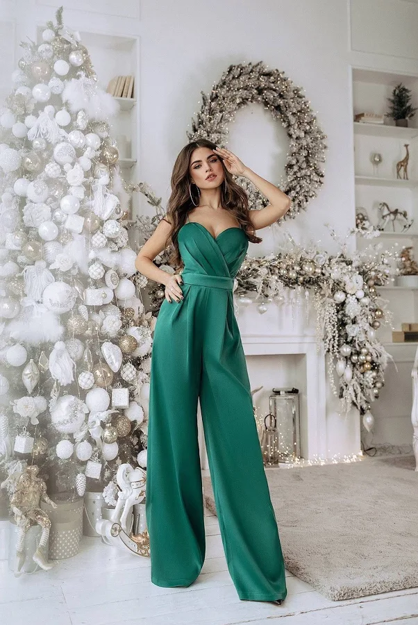 jumpsuit ELAGIA Women's Wide-Leg Satin Jumpsuit Elagia $149