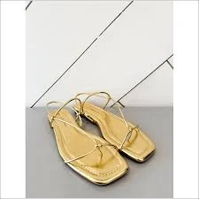 shoes Eleanor Strappy Flat Sandal | Gold Milly & Grace $70