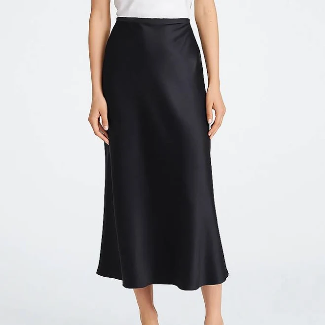skirt Elegant Satin High Waist A-Line Skirt Etsy - Seller $49.82
