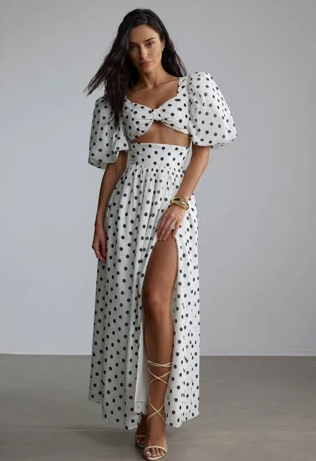 polka dots outfits Ellie Polka Dot Skirt Set sunfere $109