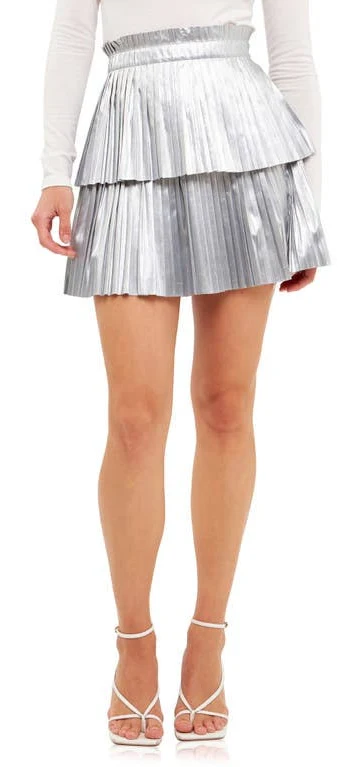 skirt Endless Rose Women's Shiny Pleated Faux Leather Miniskirt Nordstrom $80