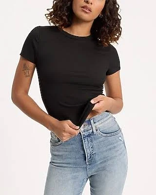 t-shirt Express Women's Fitted Ribbed Crew Neck Short Sleeve T-Shirt Express $16.8