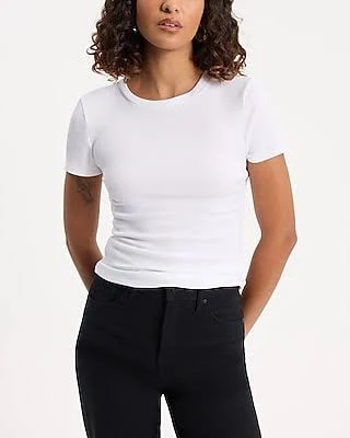 t-shirt Express Women's Fitted Ribbed Crew Neck Short Sleeve T-Shirt Express $16.8