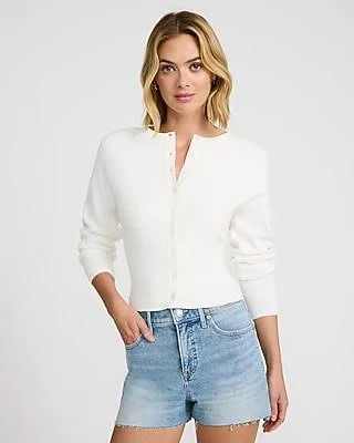 bottom Express Women's High Waisted Light Wash Raw Hem 2.5" Inseam Vintage Jean Shorts Express $29