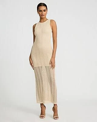 dress Express Women's Open Stitch Crochet Maxi Dress Express $29