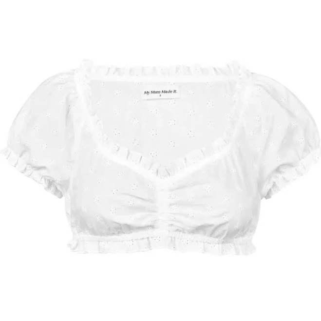 top Eyelet Puff Sleeve Crop ModeSens $45