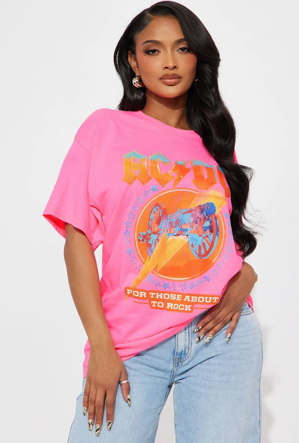 top Fashion Nova ACDC Oversized Graphic T-Shirt Fashion Nova $15.99