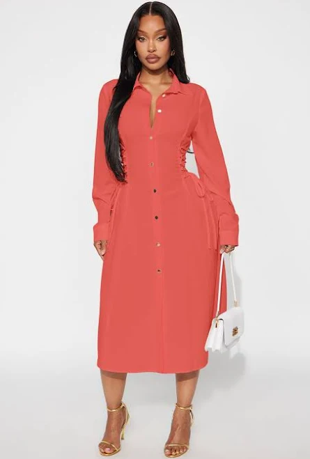 shirt dress Fashion Nova Josephine Collar Poplin Midi Dress Fashion Nova $34.99