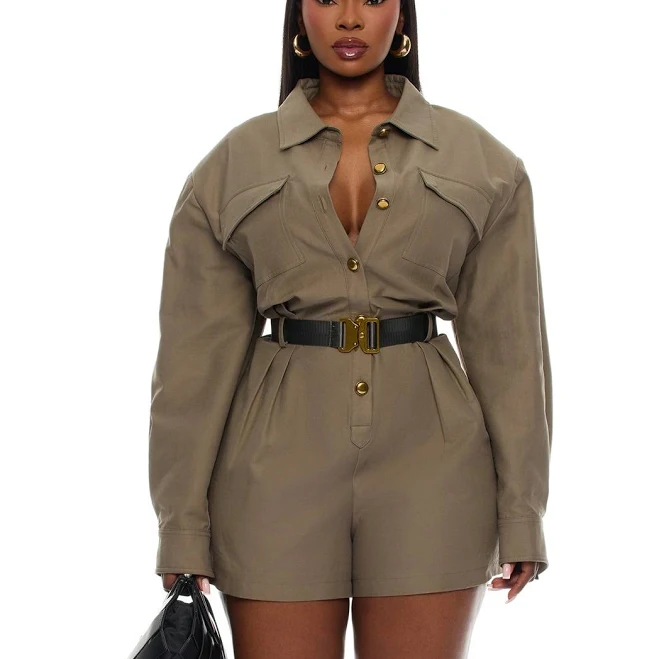 romper Fashion Nova Morgan Cargo Belted Romper Fashion Nova $64.99
