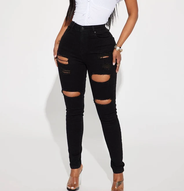 jeans Fashion Nova Women's Decker Ripped High Rise Stretch Skinny Jeans Fashion Nova $17