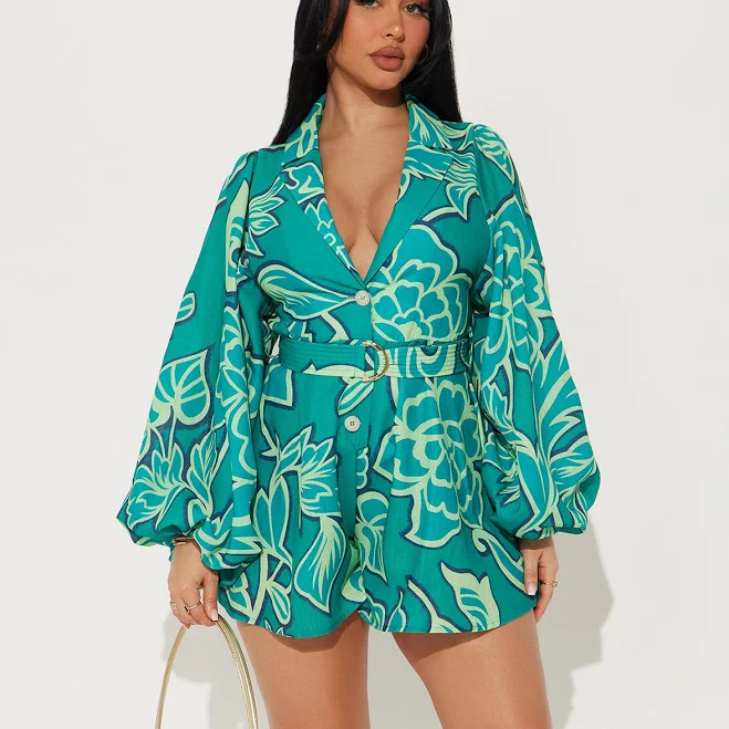 romper Fashion Nova Women's Far Away Belted Romper Combo Fashion Nova $30.99