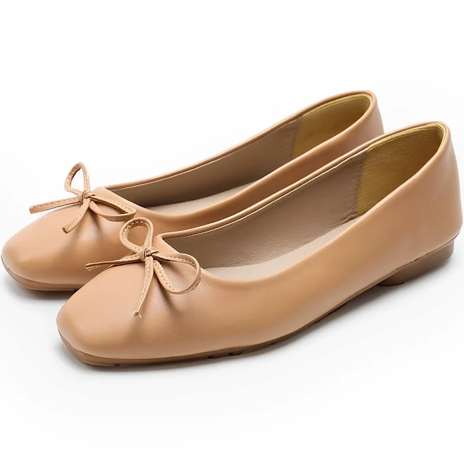 shoes Faux Leather Ballet Flats with Bow Allegra K $38.99