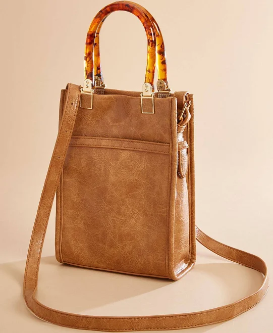 bag Faux Leather Crossbody with Tortoise Handle Versona $24.99