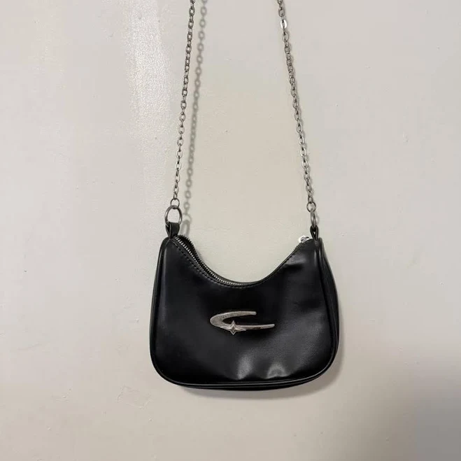 bag Faux Leather Mini Shoulder Bag with Silver Chain Strap Depop $11