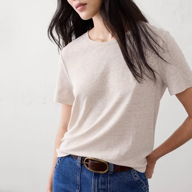top Flax Women's Linen-Blend T-Shirt Banana Republic Factory $20