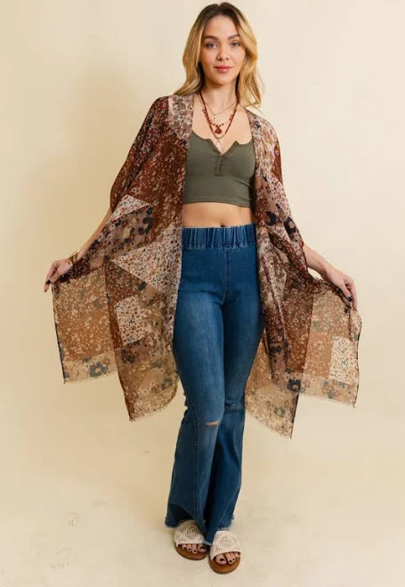 outerwear Floral Fantasy Kimono The House Of Gentry $36