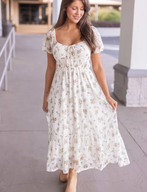 dress Floral Print Midi Dress Purple Door Boutique $19