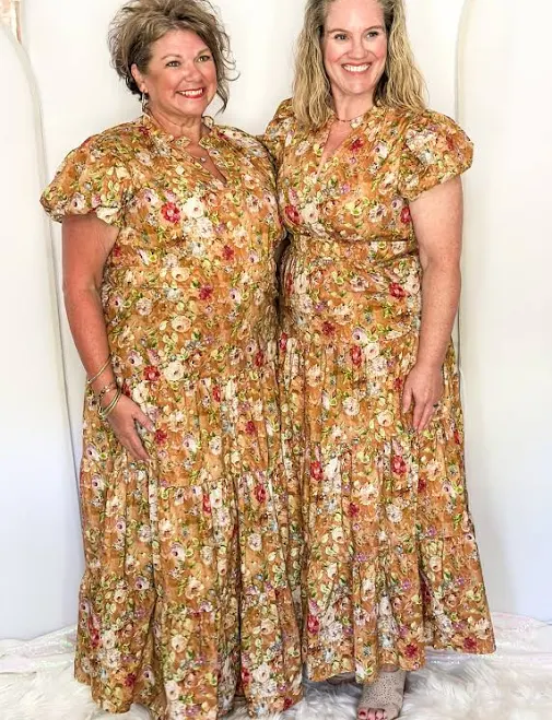 dress Floral Terra Cotta Tiered Maxi Dress H2G Boutique $35