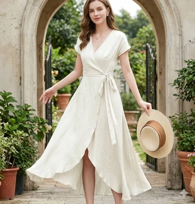 dress Flowy Linen Midi Dress Etsy - Seller $48.95