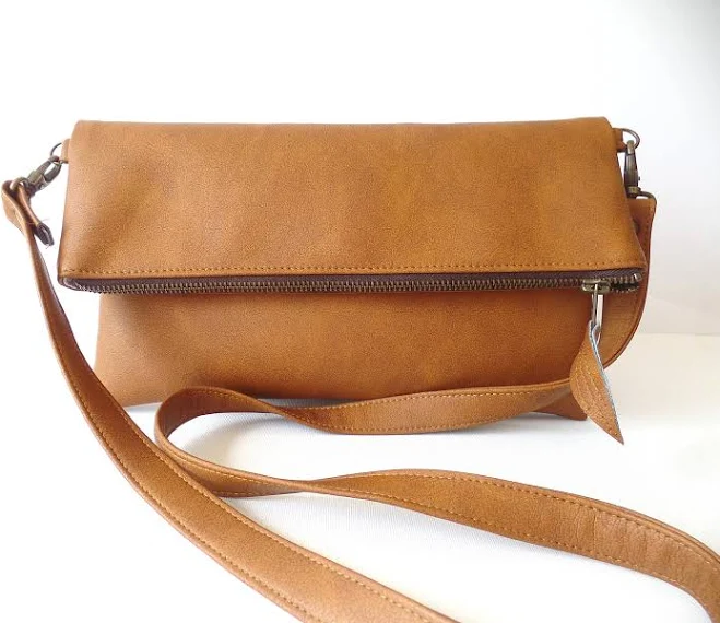 bag Foldover Vegan Leather Crossbody Bag Etsy - allbyFEDI $48.27