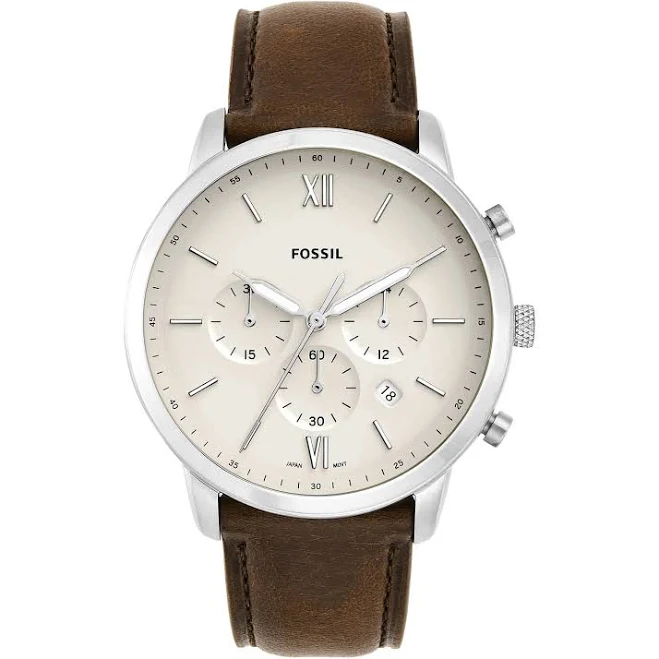 accessory Fossil Men's Neutra Chronograph Quartz Watch with Brown Leather Strap AccessoryZ $45.31