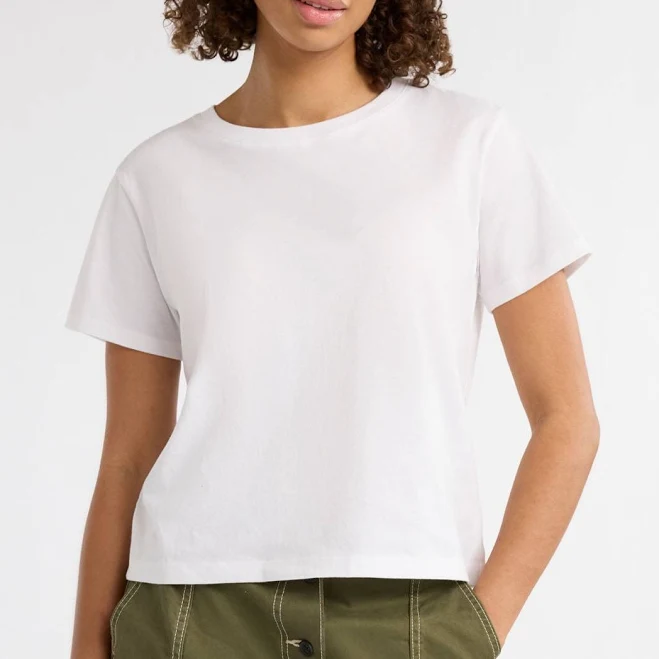 top Free Assembly Women's Cropped Cotton Boxy Tee Walmart $10