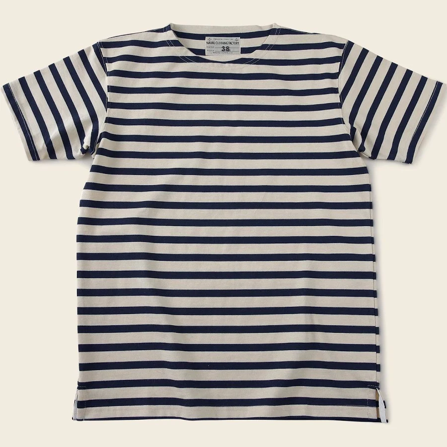 top French Sailor Boat Neck Breton Stripe T-Shirt Bronson Mfg Co $24.99