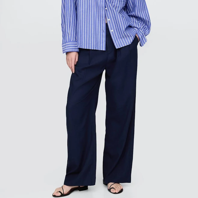 outfits Gap Women's 365 High Rise Linen-Blend Trousers Gap $44