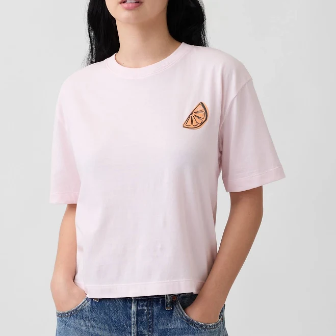 top Gap Women's Boxy Graphic T-Shirt Gap Factory $11.99