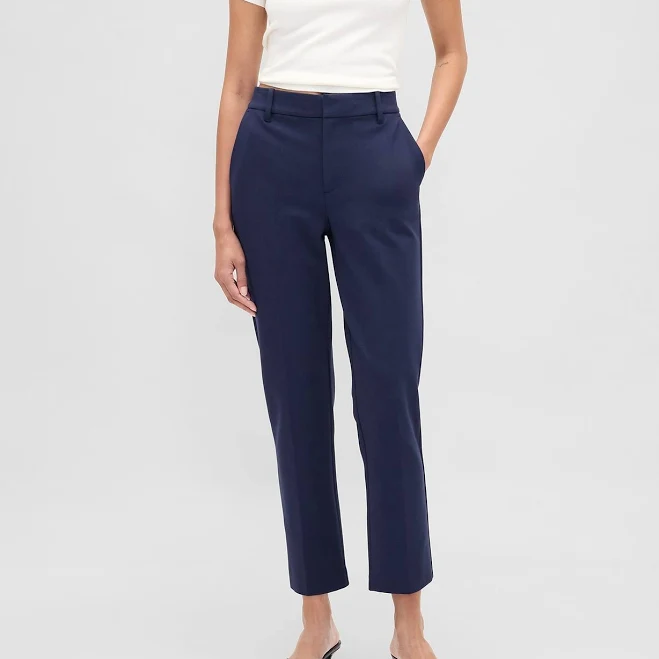 pants Gap Women's High Rise Double Knit Slim Crop Pants Gap $47
