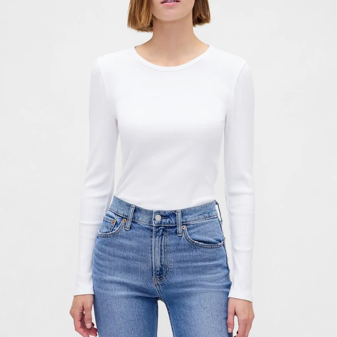 top Gap Women's Modern Compact Rib Crop T-Shirt Gap $15