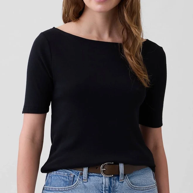 top Gap Women's Modern Ribbed Boatneck T-Shirt Gap Factory $17.49