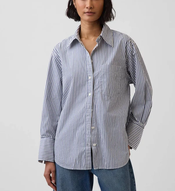 top Gap Women's Organic Cotton Poplin Shirt Gap $41