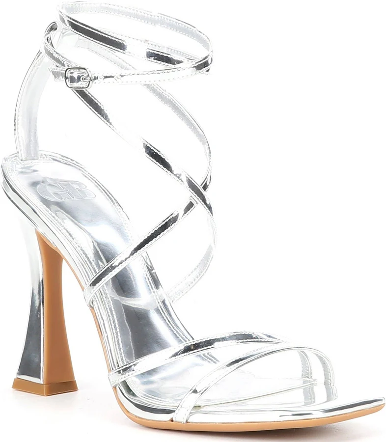 shoes GB Golden-Hour Patent Metallic Strappy Ankle Strap Dress Sandals Dillard's $99.99