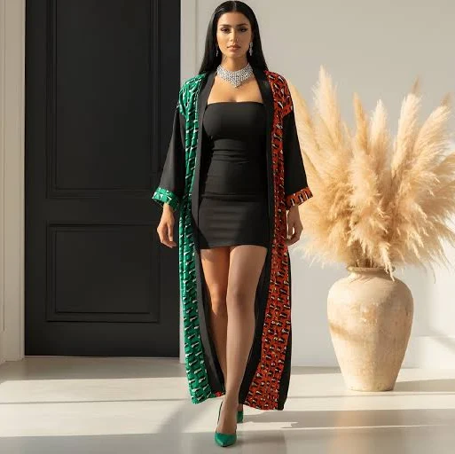 kimono Geometric Print Abaya Kimono Etsy - Seller $88