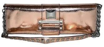 bag Guess Gold Metallic Faux Leather Small Shoulder Bag with Chain & Studded Strap eBay $29.99